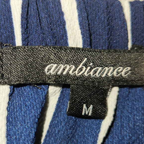 Ambiance M Strapless Nautical Navy and White Jumpsuit Wideleg With Pockets - Picture 4 of 6